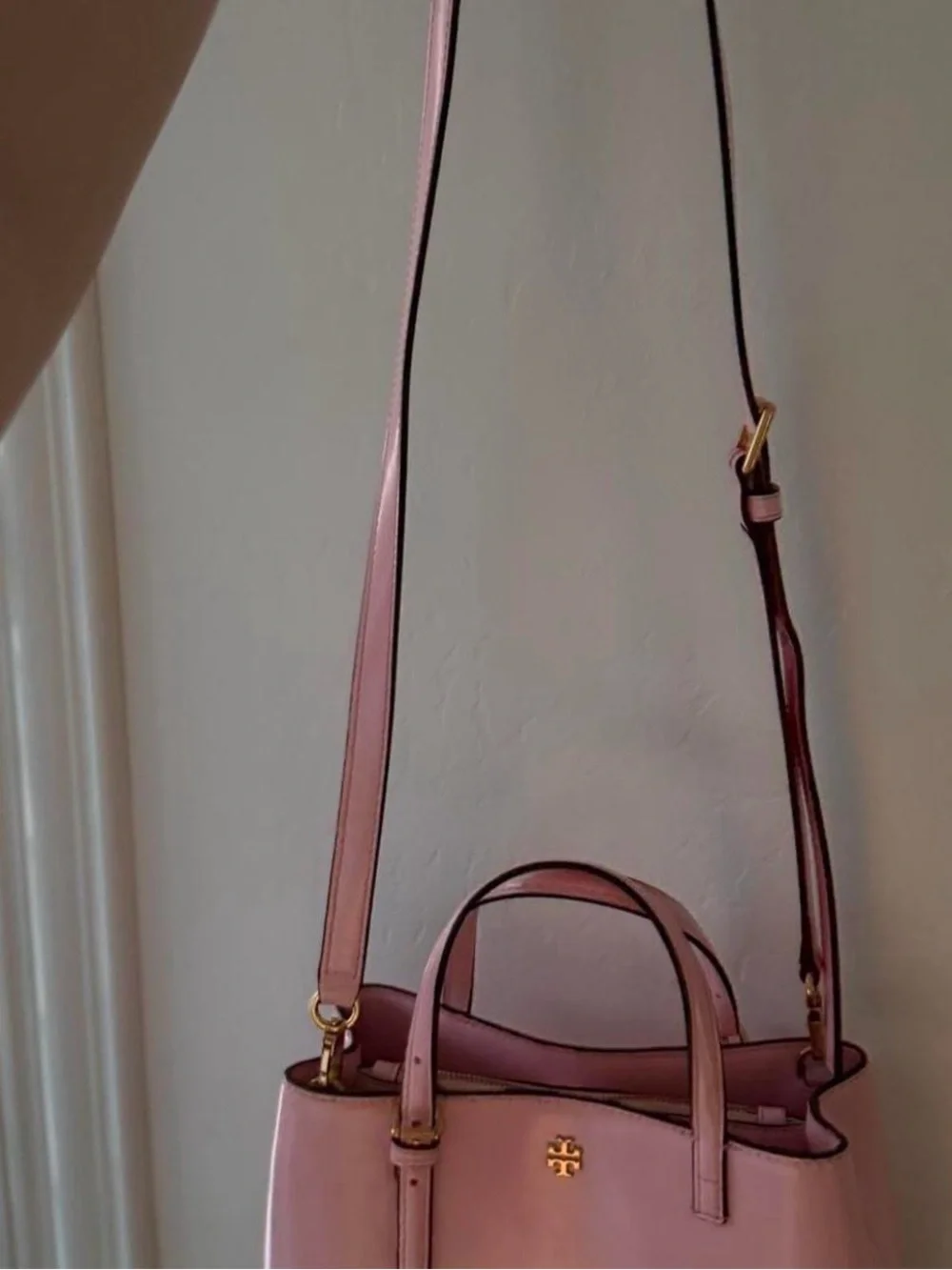 Tory Burch Pink Patent Mini Satchel with Gold Hardware